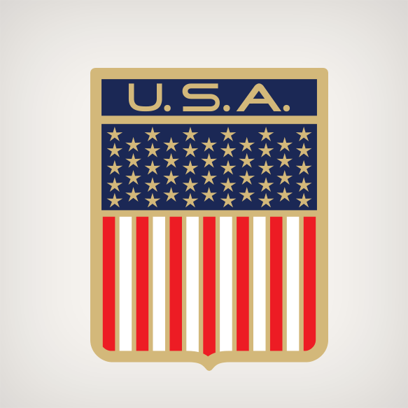 Correct Craft U.S.A Flag Decal - Gold Version