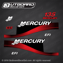 2000-2003 Mercury 135 hp EFI decal set 854292A00 Red