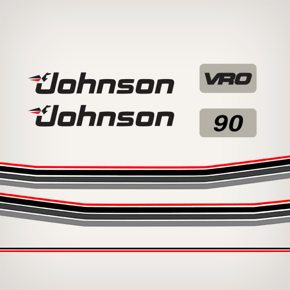 1985 Johnson 90 hp VRO V4 decal set 0393907, 0329931, 0329933, 0394552