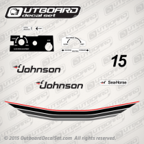 1985 Johnson 15 hp decal set 0393739, 0393818, 0395305, 0394505, 0394506, 0391842