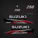 2010-2016 Suzuki 250 Hp Fourstroke EFI Decal Set Graphite models 