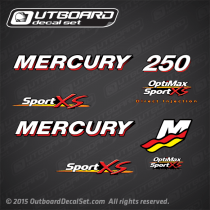 2006-2013 Mercury Racing 250 hp Optimax SportXS decal set 8M0044983