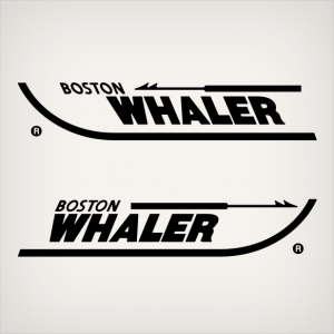 Boston Whaler Boat Decal Set logo Inverted 2001