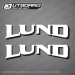 1980-1989 Lund Boat Decal Set #2 White/Black