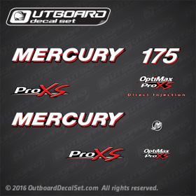 2006-2012 Mercury 175 hp Pro XS decal set 