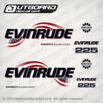 2003 2004 2005 Evinrude 225 hp Direct Injection decal set White outboards