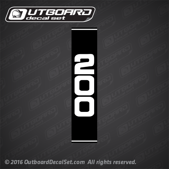 1992-1994 Mercury 200 hp vertical rear decal