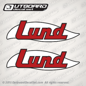Lund Boat decals for 1974 1975 1976 1977 hull logo stickers