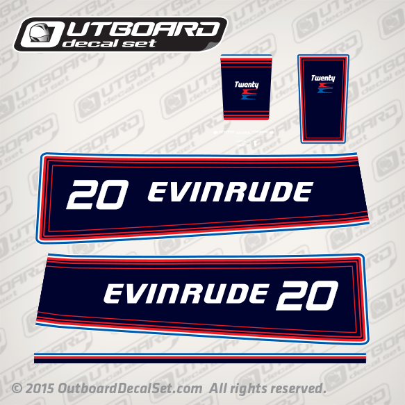 1981 evinrude 20 hp decal set 0281654 0281790, 0281572