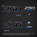 2016-2017 Mercury Racing Optimax 250xs DFI decal set 8M0121262 Blue