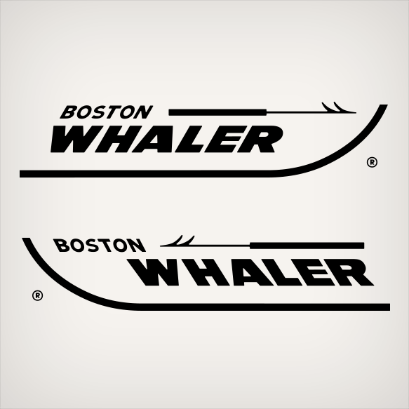 Boston Whaler Boat Decal Set Inverted logo