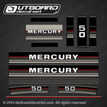 1986 1987 1988 Mercury Outboards 50 hp decal set