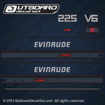 1987 1988 Evinrude 225 hp V6 decal set (Outboards)