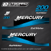2000-2005 Mercury 200 hp 2.5L decal set 808562A03, 	827328T7, 827328T8