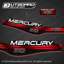 1996 1997 1998 MERCURY 30 hp 808616A96 DECAL SET (Manual) RED (Outboards)