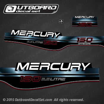 1996 1997 1998 1999 MERCURY Outboards 150 hp 2.5 Litre Offshore decal set 802577A98