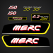 1998-1999 Merc Alien 150 hp 2.5 Pro Max Sport Decal set*