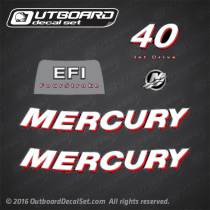 2006-2012 Mercury 40 hp Jet Drive EFI Fourstroke decal set