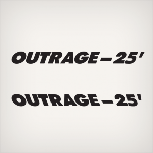 New - Boston Whaler OUTRAGE - 25' decal set-