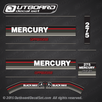1991 1992 1993 Mercury 275 hp Cosworth BlackMax OFFSHORE decal set (Outboards)