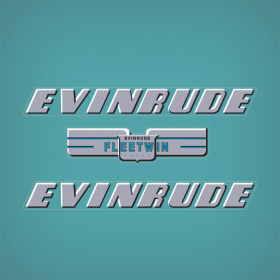 1950-1952 Evinrude 7.5 hp Fleetwin decal set Silver