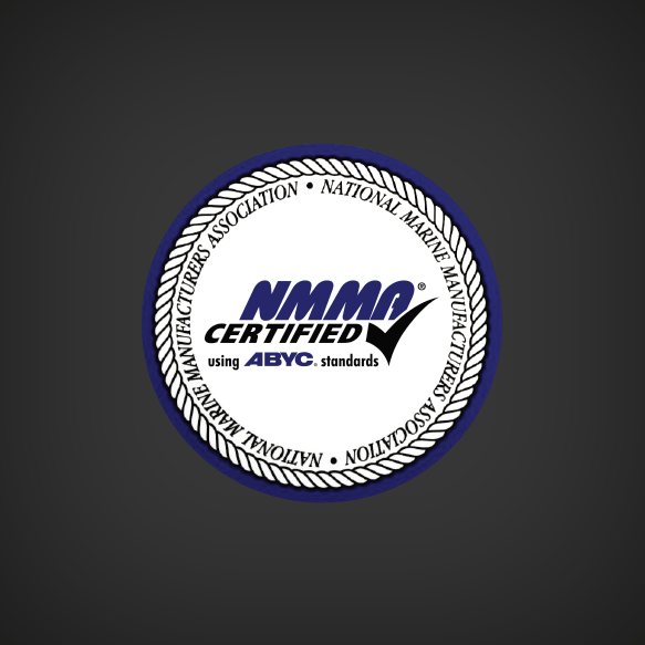 NMMA Certified Round Decal NMMA CERTIFIED USING ABYC STANDARDS  NATIONAL MARINE MAUFACTURERS ASSOCIATION