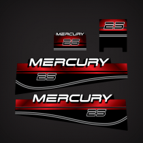 1996 1997 1998 Mercury 25 hp decal set 808499A96 Red