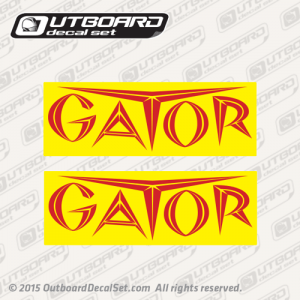Gator Trailers Logo Yellow decal set 5 ¾ x 2
