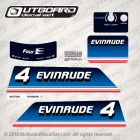 1980 Evinrude 4 hp 2 Stroke decal set 0281470