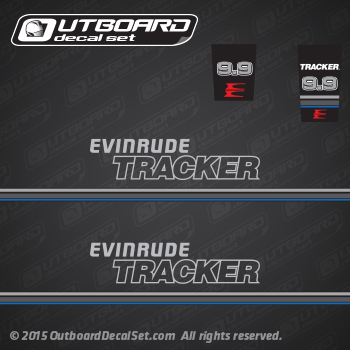 1992 1993 1994 1995 1996 Evinrude tracker 9.9 hp decal set pro series (Outboards)