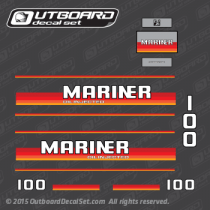 1984 1985 1986 1987 1988 1989 Mariner 100 hp oil injected decal set