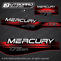 1994 1995 1996 1997 1998 MERCURY Outboards 175 hp EFI decal set Red (Outboards)