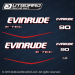 2004 2005 2006 2007 2008 2009 Evinrude 90 hp E-TEC decal set Blue models 