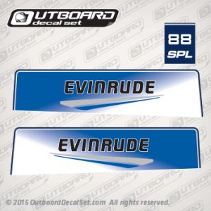 1996 Evinrude 88 hp SPL decal set white engines (Outboards)