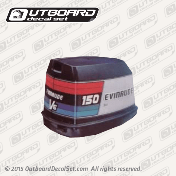 1981 Evinrude 150 hp decal set 0281527, 0281823, 0281520