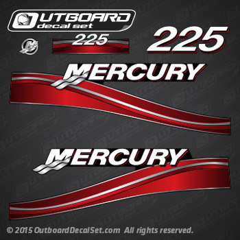 2003 2004 2005 2006 MERCURY Outboards 225 hp decal set Red (Outboards)
