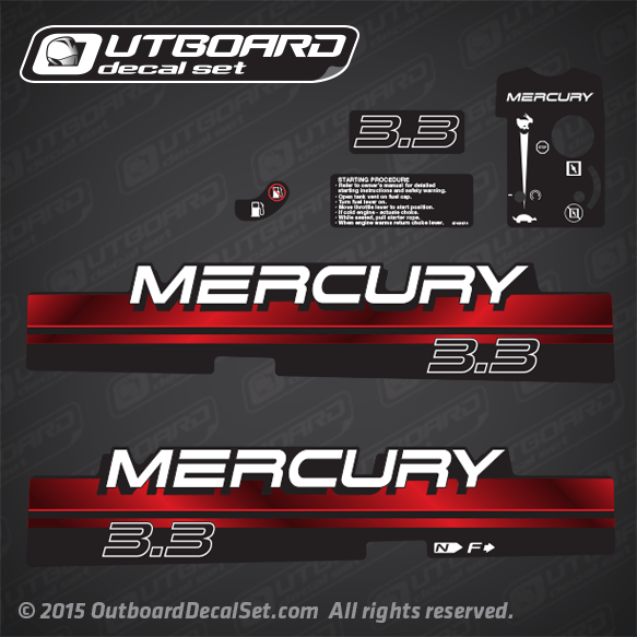 1996 1997 1998 Mercury 3.3 hp decal set 816013A96
