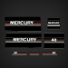 1990-1991 Mercury 40 hp decal set 814323A90,  9868A 9, 9868A10