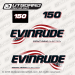 1999 2000 Evinrude 150 hp Ficht Ram Injection Custom decal set White Models