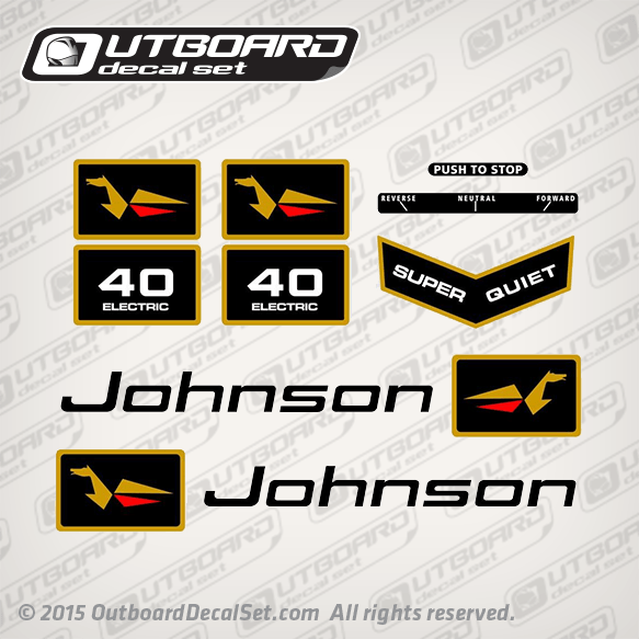 1968 Johnson 40 hp decal set 0382852 0382611