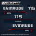 1997 1998 Evinrude 115 hp decal set 0438780 (Outboards)