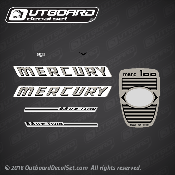 1961 Mercury 100 - 9.8 hp decal set