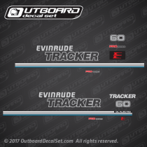 (2) 1991-1993 Evinrude tracker 60 hp decal set Pro Series Blue
