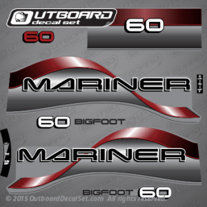 1996 1997 Mariner 60 hp Decal set 811211A97 Red 37-811211A97 M-811211A97