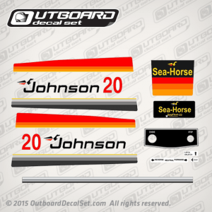 1978 Johnson 20 hp decal set 0388738 0388739 0388740 0388741 0388733 0388734 0388735 0388736