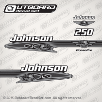 2001 Johnson 250 hp OceanPro decal set 0348690, 0348691, 0348619, 5002048