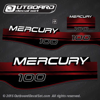 1994 1995 1996 1997 1998 1999 MERCURY Outboards 100 hp decal set Red 823404A96