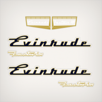 1957 Evinrude 18 hp Fastwin decal set 15020, 15021
