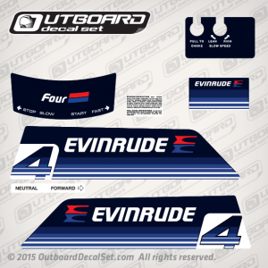 1979 Evinrude 4 hp 2 Stroke decal set