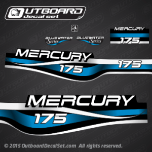 1999 Mercury 175 hp Bluewater Series decal set (Outboards)